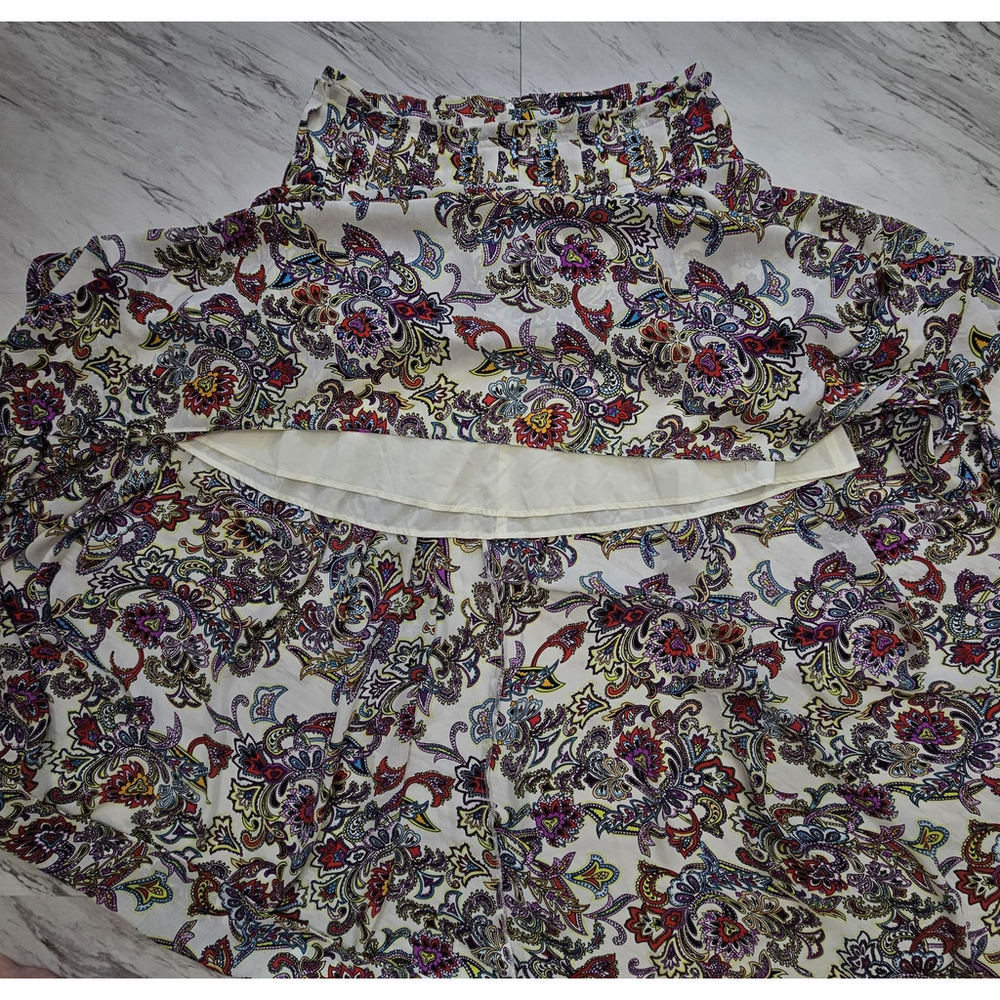 Banana Republic Women's Size 8 Paisley Maxi Skirt Lined Boho Gypsy Flowy Slit - Picture 9 of 14